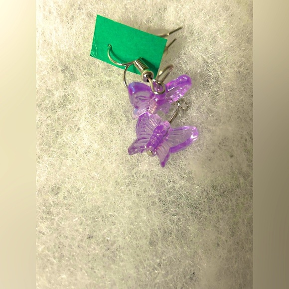 NWT butterfly earrings stainless & ceramic sparkle earring pair v… - Picture 5 of 10